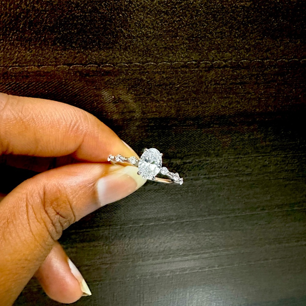 Lab Grown Diamond Silver Ring